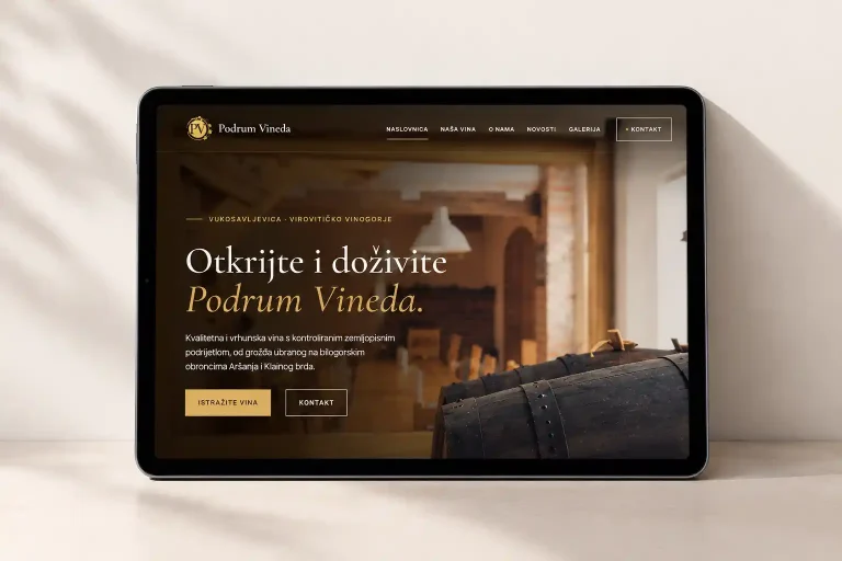 Redizajn web stranice Podrum Vineda | webokvir