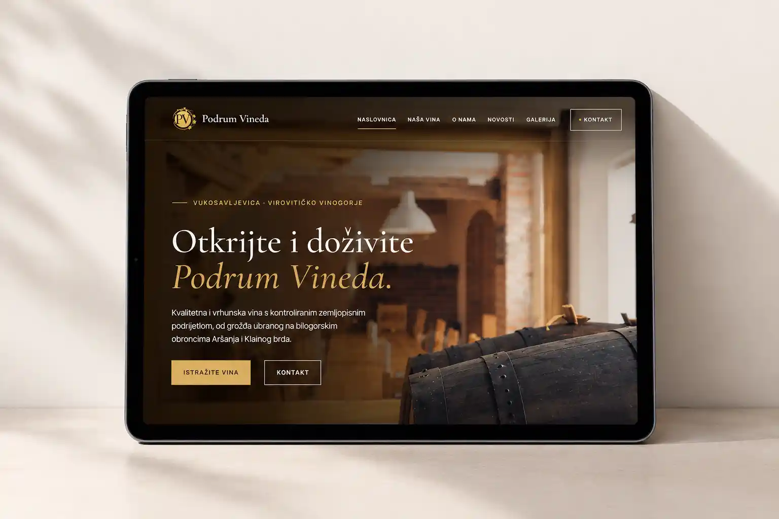 Redizajn web stranice Podrum Vineda | webokvir
